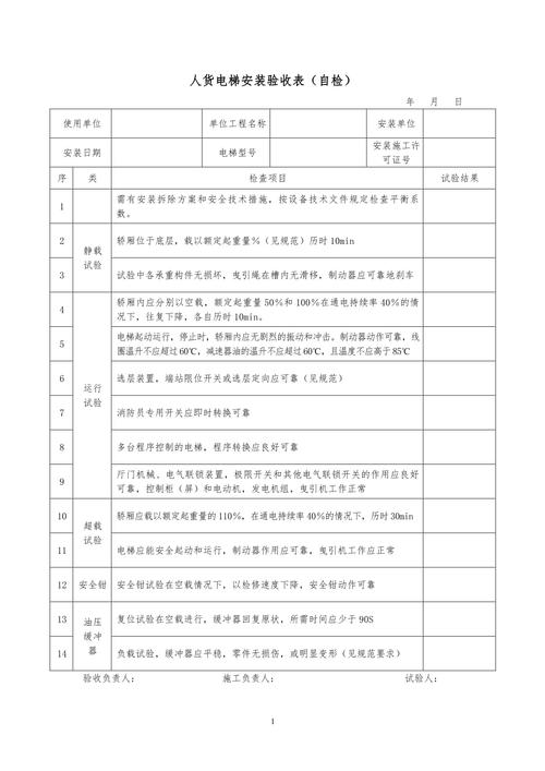 中华人民共和国电梯验收标准是什么